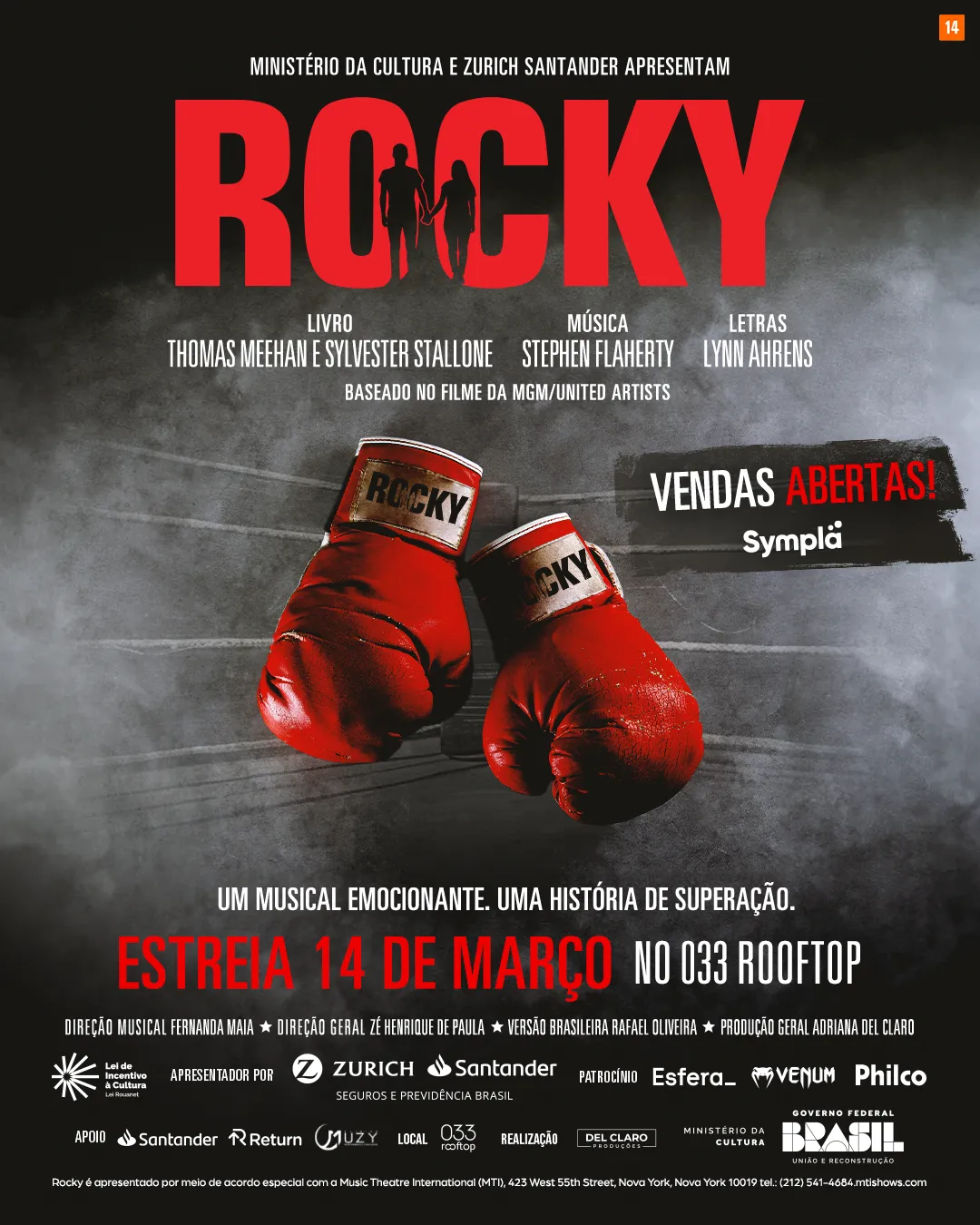 MUSICAL ROCKY CHEGA A SÃO PAULO EM CURTA TEMPORADA 