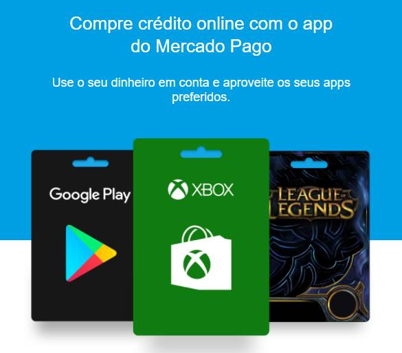 Aplicativo Mercado Pago agora permite a compra de crédito online para apps e jogos, sem taxas